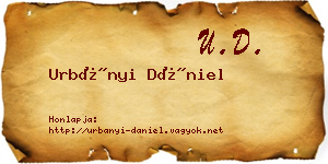 Urbányi Dániel névjegykártya